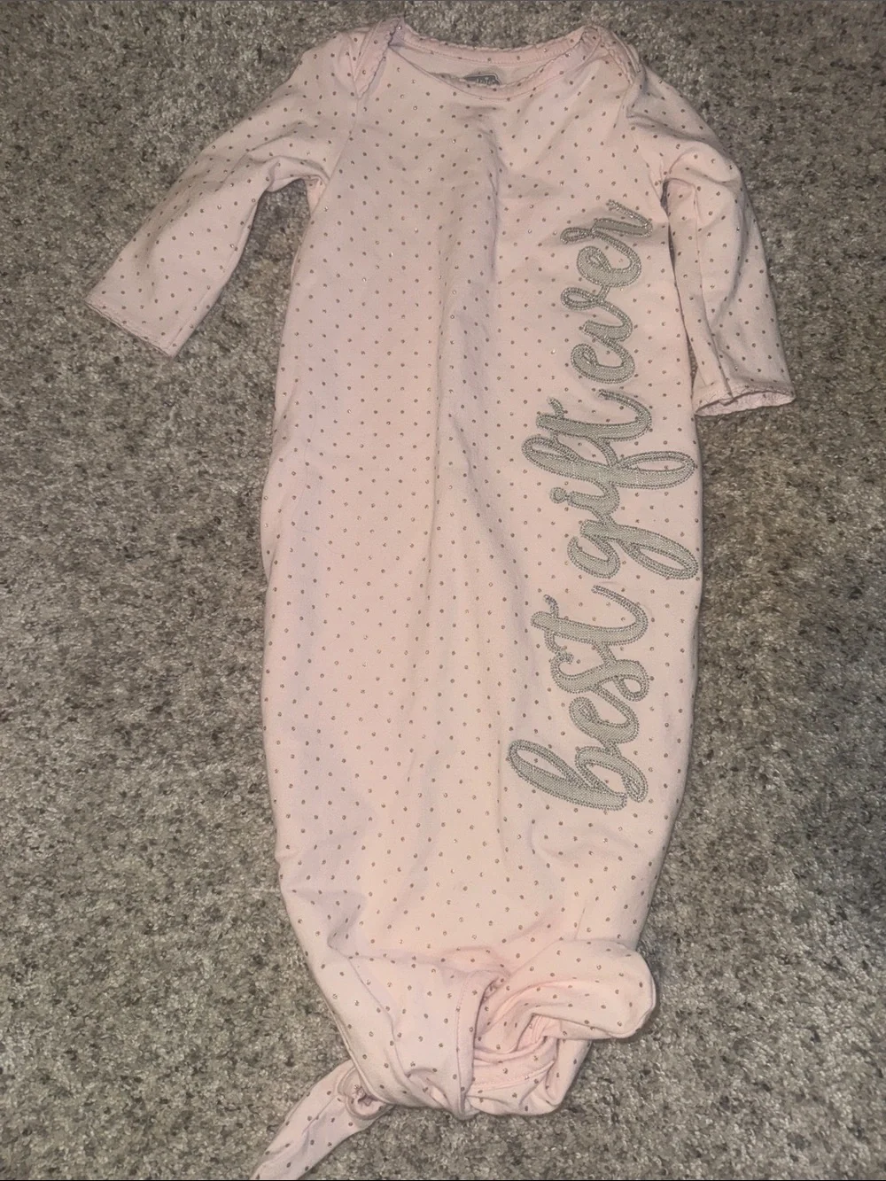 Pink 'Best Gift Ever' Polka Dot Kids Sleep Gown